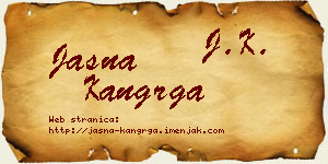 Jasna Kangrga vizit kartica